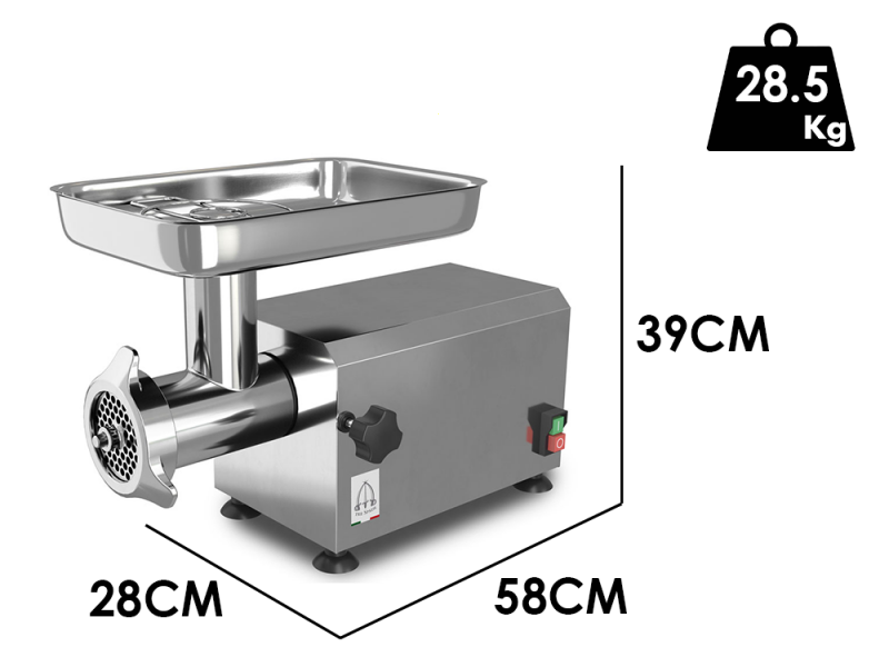 Tre Spade TC-32 PRO INOX DELUXE - Tritacarne elettrico - 1100w - N.32