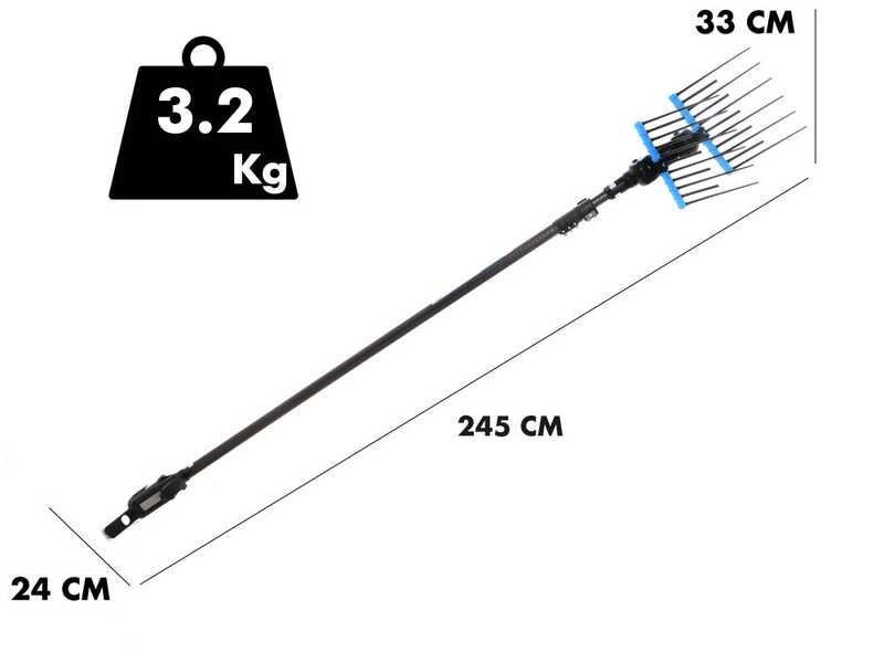Campagnola Alice STAR ECO - Asta in carbonio - 245 - 330 cm - Abbacchiatore elettrico