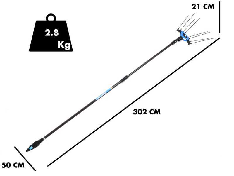 Campagnola Icarus V1 58 - Asta in carbonio da 150-220 cm - Abbacchiatore elettrico