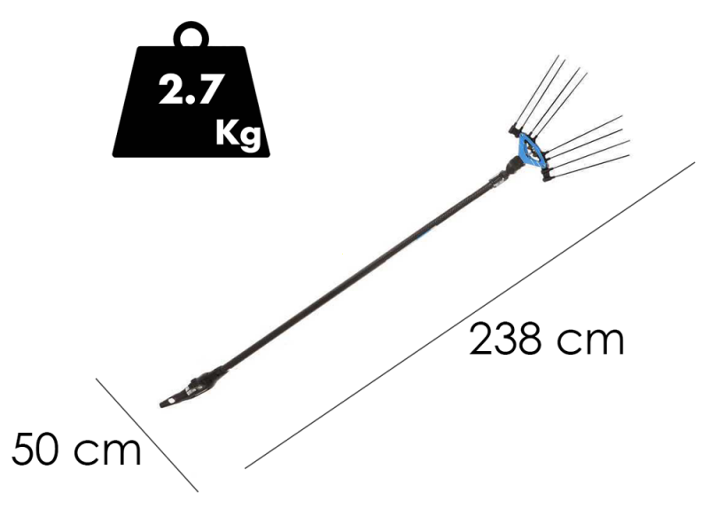 Campagnola Icarus V1 58 - Asta in carbonio da 200 cm - Abbacchiatore elettrico