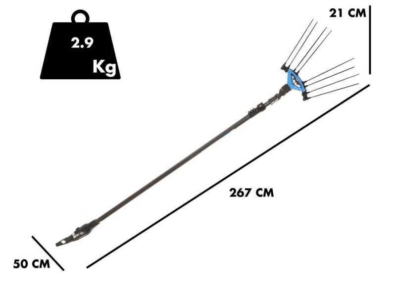 Campagnola Icarus V1 58 267-357 cm - Abbacchiatore elettrico - Asta telescopica in carbonio - Batteria a zaino inclusa