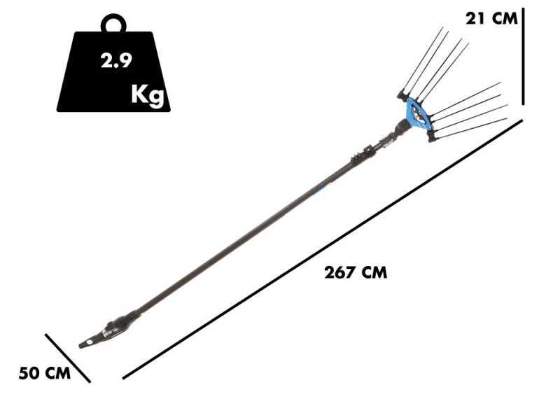 Campagnola Icarus V1 58 - Asta in carbonio da 185-270 cm  - Abbacchiatore elettrico- Batteria a zaino inclusa