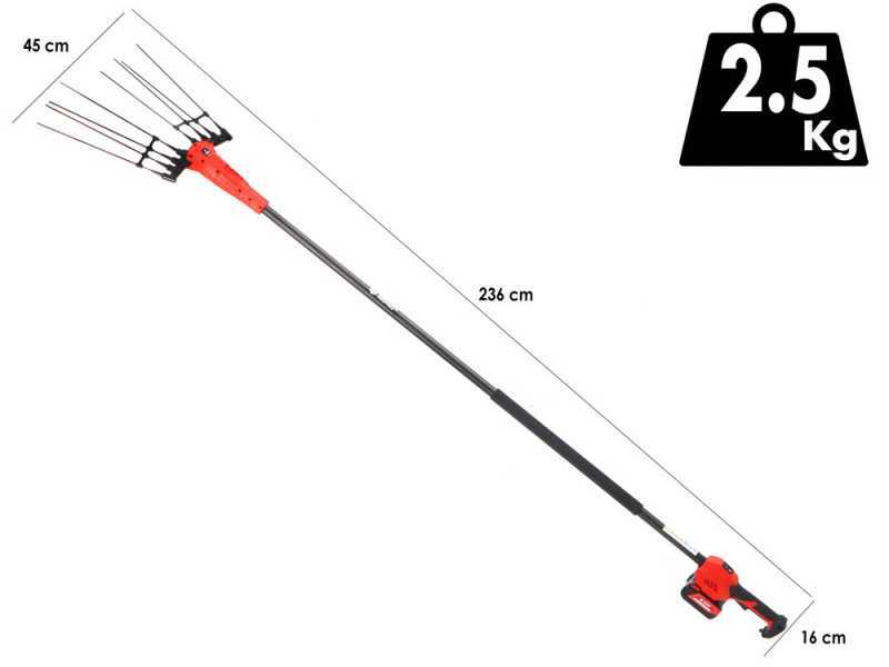 Blue Bird Olimpo 23-56 - Abbacchiatore a batteria - 21 V - asta fissa - SENZA BATTERIE E CARICABATTERIE