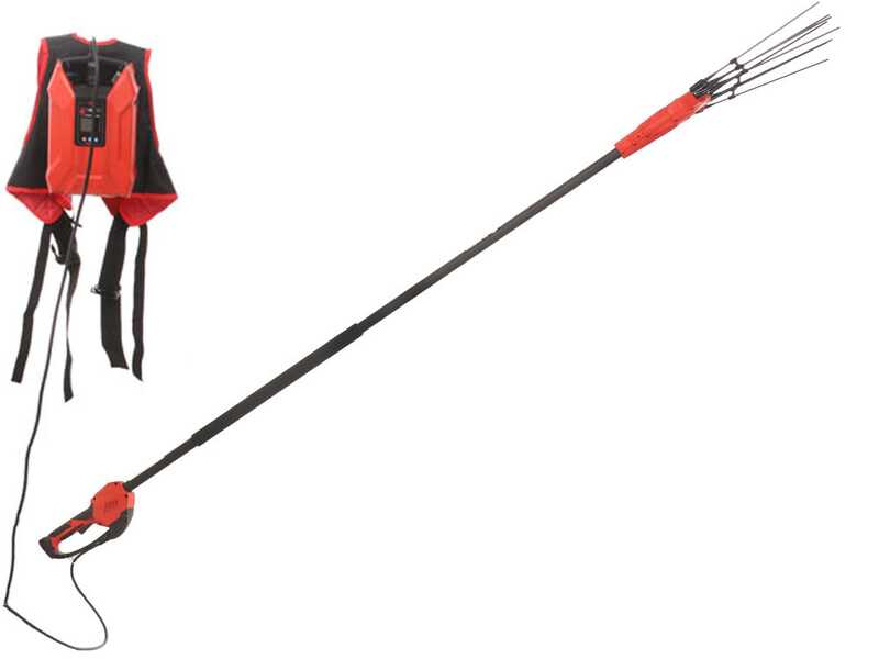 Blue Bird Olimpo 23-56 - Abbacchiatore a batteria - Batteria a zaino - Asta fissa 240 cm - 50.4V 18Ah