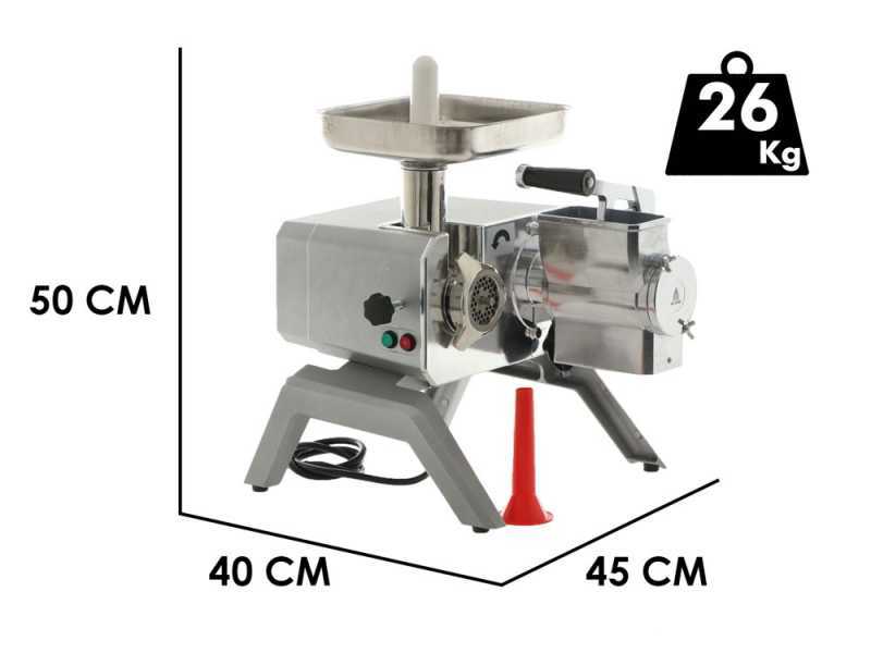 Tre Spade Toollio F95001/G - Tritacarne elettrico con grattugia + kit accessori - 750W - trifase