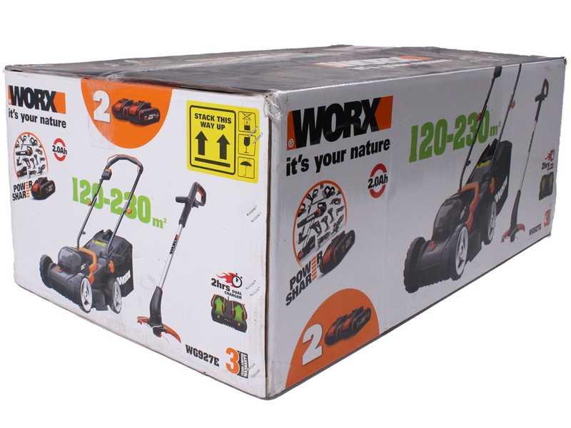 WORX twin pack WG927E - Tagliaerba e Tagliabordi a batteria - 40V - 2x 2Ah