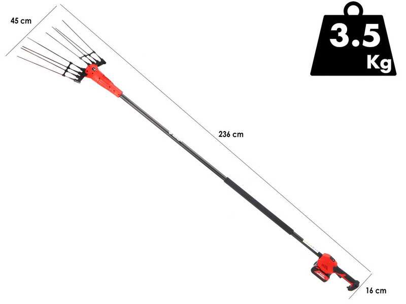 Blue Bird Olimpo 23-56 - Abbacchiatore a batteria - asta fissa - 21V 5Ah
