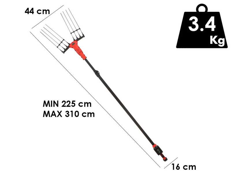 Blue Bird Olimpo 23-56 AT - Abbacchiatore a batteria - Asta telescopica 225 - 310 cm - 21V 5Ah