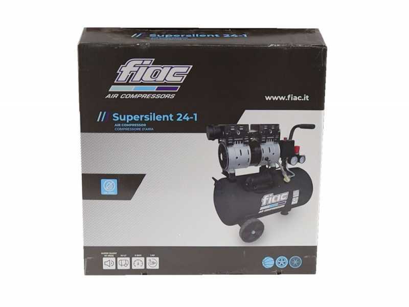 FIAC SUPERSILENT 24/1 - Compressore aria elettrico monofase silenziato, oil-less - Motore 1 HP - 24 lt