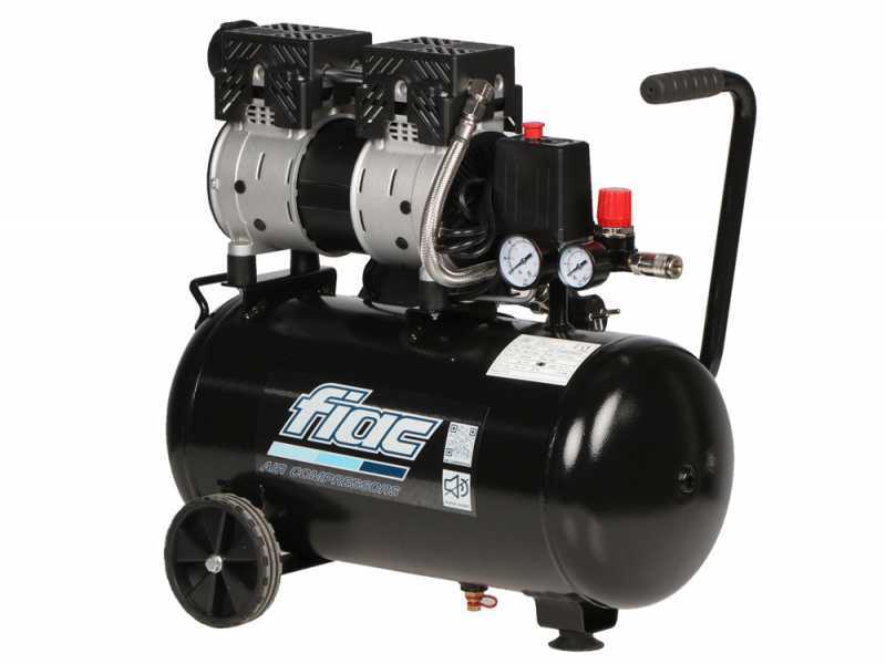 FIAC SUPERSILENT 24/1 - Compressore aria elettrico monofase silenziato, oil-less - Motore 1 HP - 24 lt