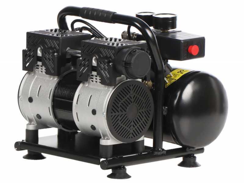 FIAC SUPERSILENT 6/1 - Compressore aria elettrico portatile monofase silenziato, oil-less - Motore 1 HP - 6 lt