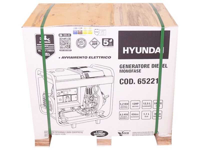 Hyundai HP7500CXE - Generatore di corrente diesel 5.2 KW - Continua 4.5 kw Monofase