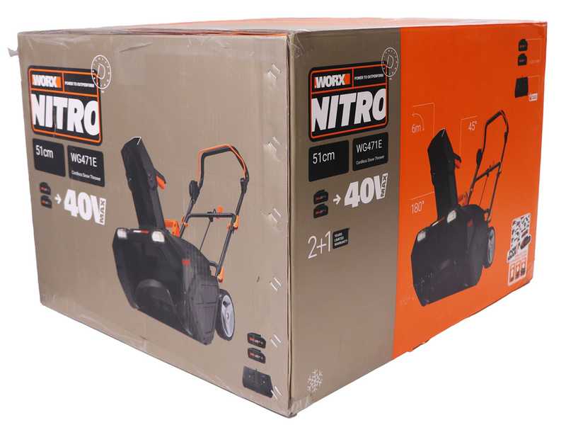 Worx Nitro WG471E - Spazzaneve a batteria -  40V - 2x 4Ah