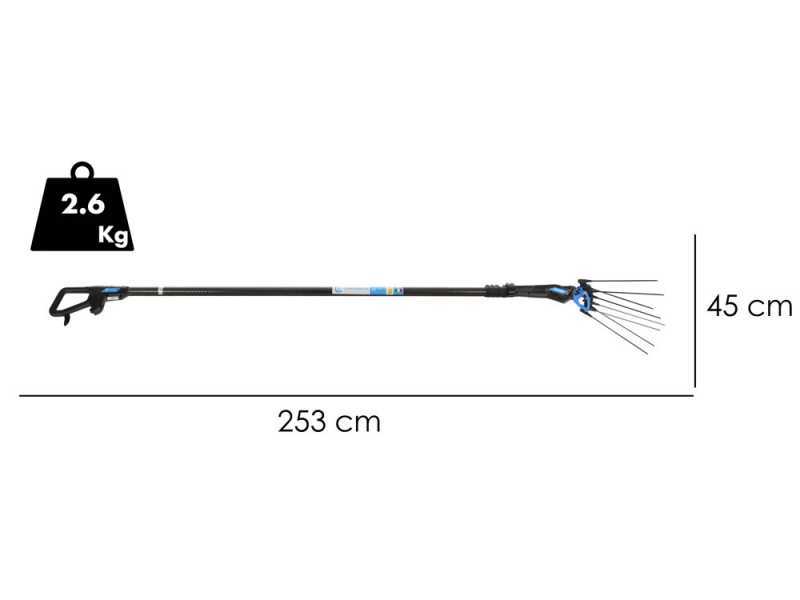 Campagnola Master - Asta in Carbonio e alluminio 150-220 cm - Abbacchiatore elettrico a batteria