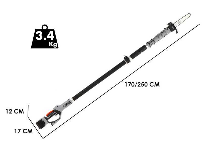Volpi KVS7000P - Potatore a batteria su asta telescopica - 2 x 21.6V 4.0Ah