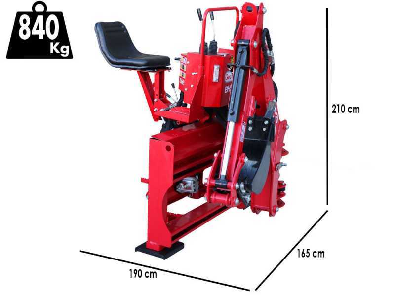 GeoTech-Pro BHS 225 - Retroescavatore per trattore con spostamento laterale