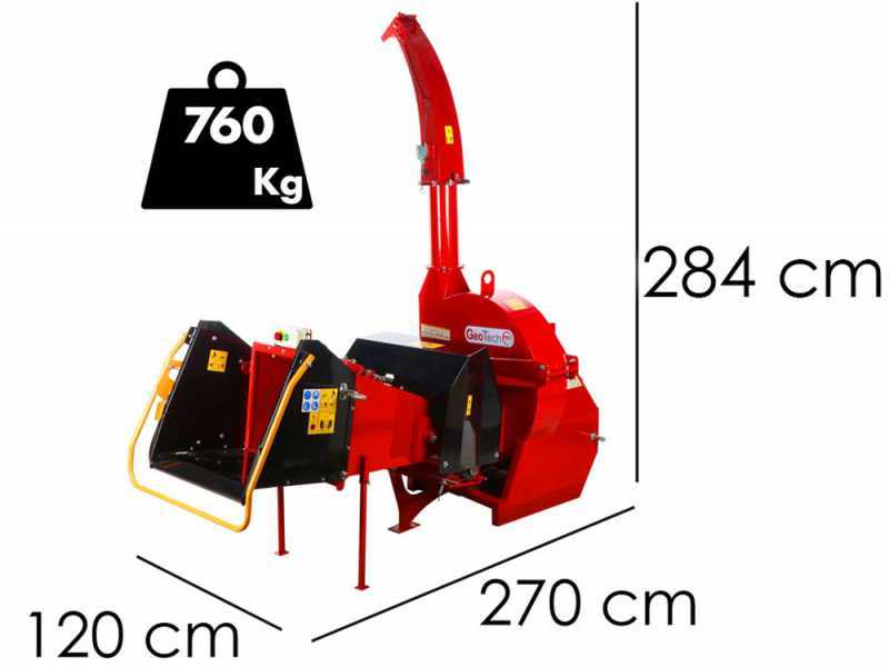 GeoTech-Pro WS102RS - Biotrituratore a trattore - Con rulli di trascinamento a controllo idraulico