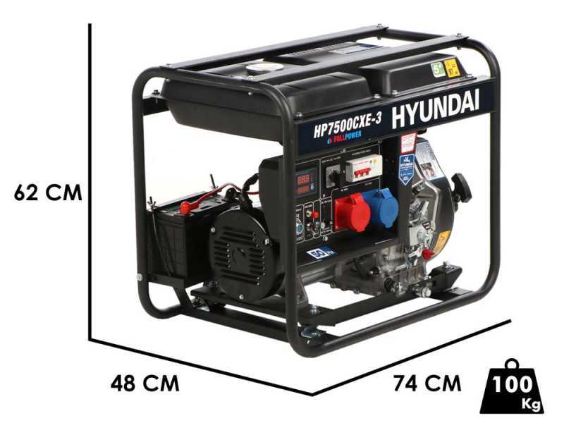 Hyundai HP7500CXE-3 - Generatore di corrente diesel - Continua 4.5 kW Full-Power - 5.2 KW