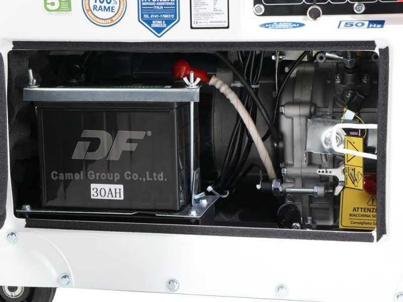 Hyundai HP7500LN-3 - Generatore di corrente 5,5 kW FullPower diesel silenziato - Continua 5 kw - Avv. elettrico