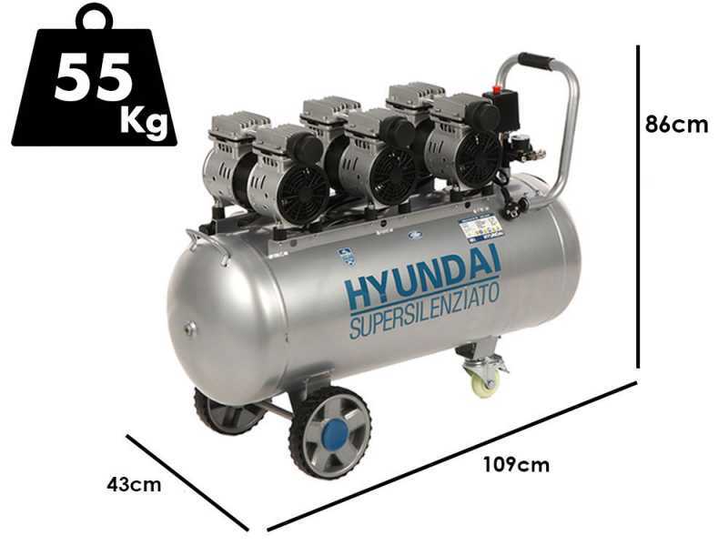 Hyundai 3X4J-750-100L - Compressore aria elettrico - carrellato 100lt