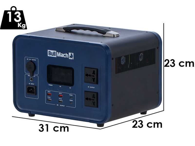 BullMach Elektron 1000 - Power Station Portatile -  1000W/1008Wh 3.2V