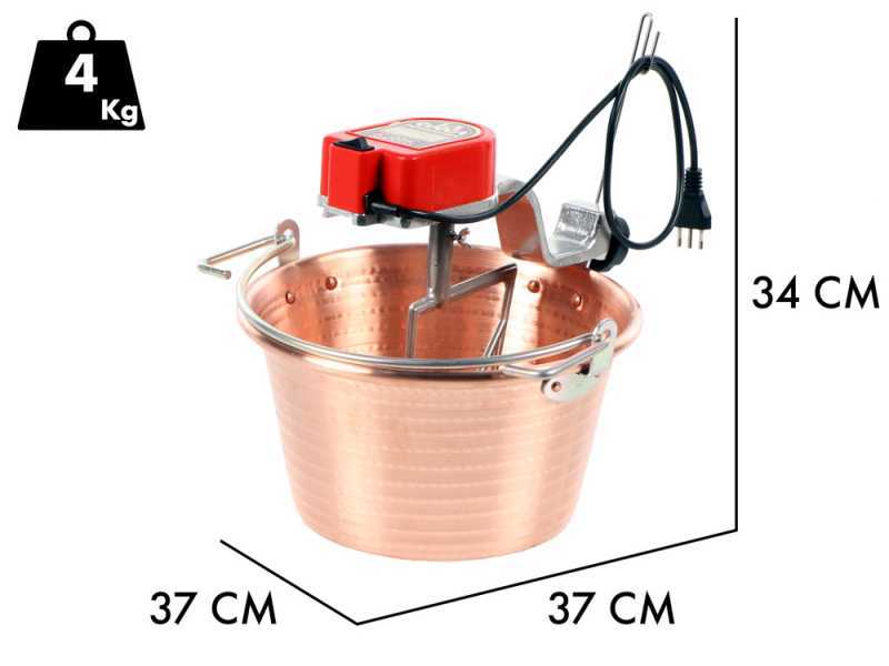 NuovaFac Cuoca Automatica - Paiolo elettrico in rame martellato a induzione - 9L - 5W
