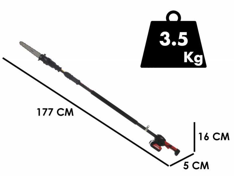 Blue Bird PCS 22-10 - Potatore telescopico a batteria - 2 x 21V 5Ah