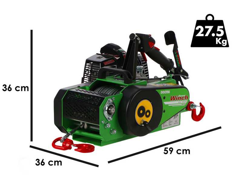 Docma VF150 Automatic - Verricello forestale motore Solo HP50E-A -  Cavo &Oslash; 5mm da 80m