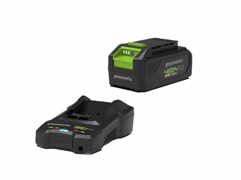 Greenworks GD48TCS - Elettrosega a batteria 48V 2Ah - Lama da 30cm