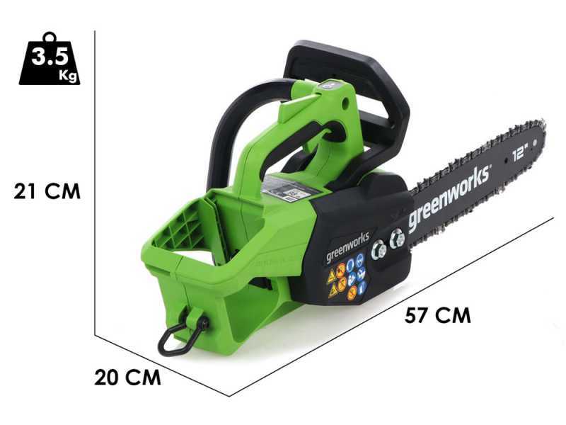 Greenworks GD48TCS - Elettrosega a batteria 48V 2Ah - Lama da 30cm