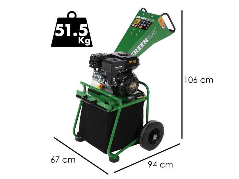 GreenBay GB-WRC 55 RB - Biotrituratore a scoppio -  Motore a benzina RATO R210-A da 7 HP