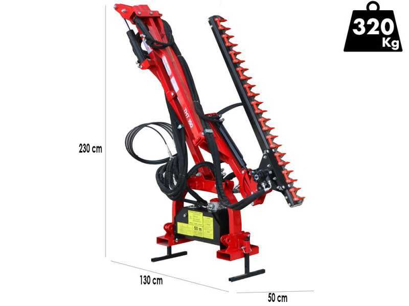 GeoTech-Pro THT 160 - Braccio tagliasiepi per trattore con brandeggio laterale