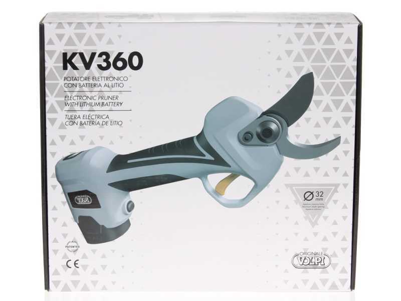 Volpi KV360 - Forbice elettrica da potatura - Diametro di taglio 32mm - SENZA BATTERIA E CARICABATTERIA