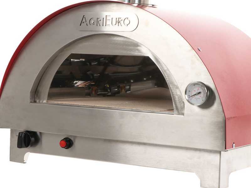 Agrieuro Premium - Forno ibrido 2 in 1 a gas/legna da esterno - Rosso