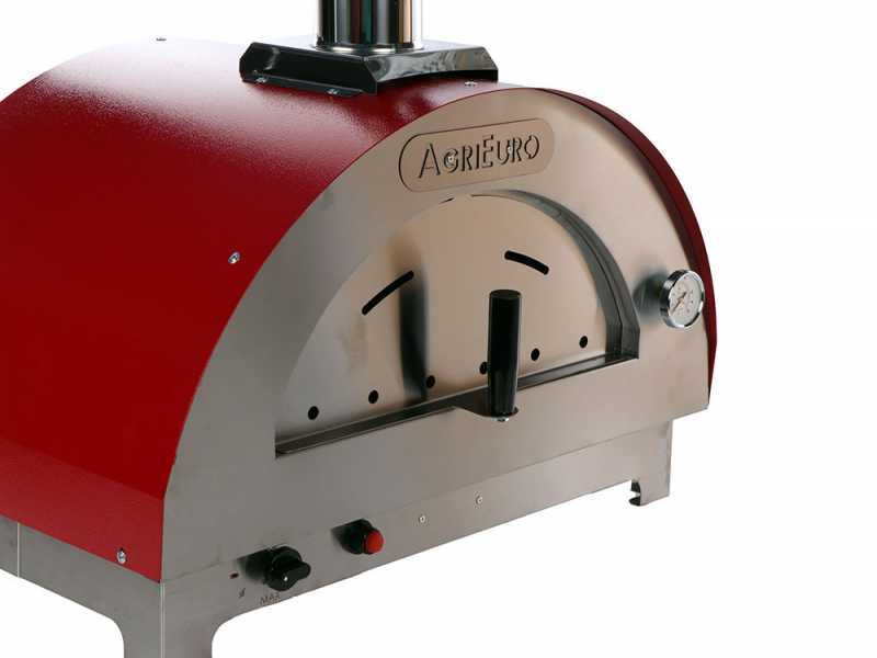 Agrieuro Premium - Forno ibrido 2 in 1 a gas/legna da esterno - Rosso