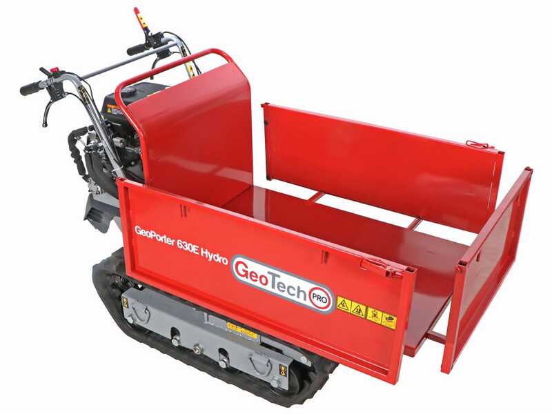 GeoTech-Pro GeoPorter 630E Hydro - Motocarriola cingolata cassone estensibile idraulico 600Kg