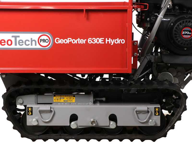 GeoTech-Pro GeoPorter 630E Hydro - Motocarriola cingolata cassone estensibile idraulico 600Kg