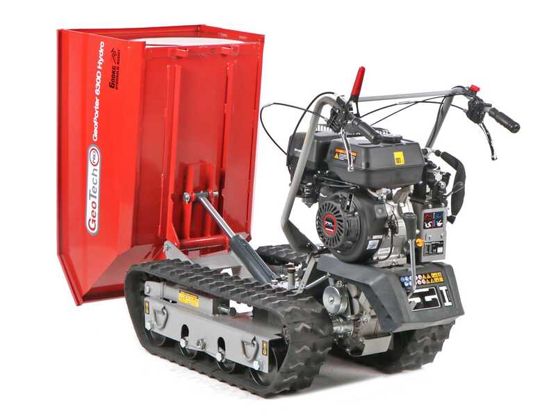 GeoTech-Pro GeoPorter 630D Hydro - Motocarriola cingolata cassone dumper idraulico 600Kg