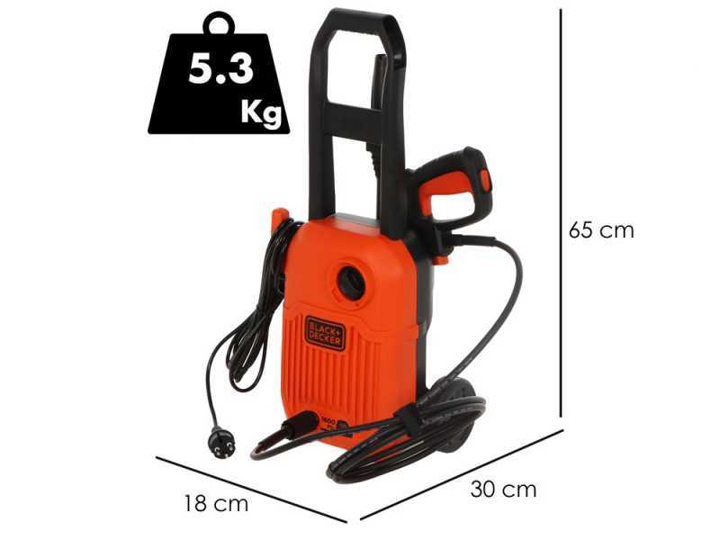 Black &amp; Decker BEPW1300-QS - Idropulitrice ad acqua fredda compatta - 110 bar - 396 l/h