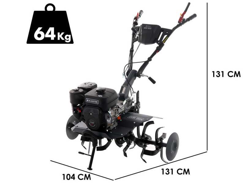 OUTLET - SENZA IMBALLO ORIGINALE - Motozappa BlackStone MHG 1800 con motore a scoppio a benzina da 212cc