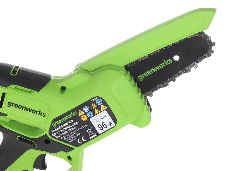 Greenworks GD48MCS10XK2 - Potatore a batteria brushless manuale - 48V 2Ah