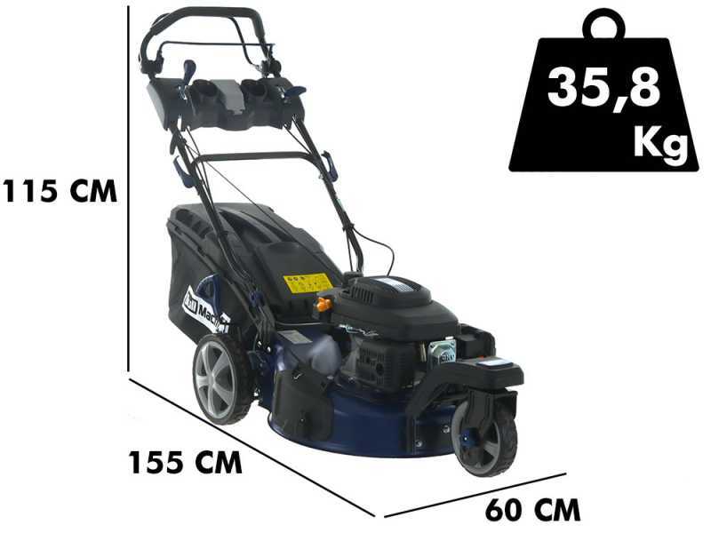BullMach CERBERO 53 - Tagliaerba a scoppio trazionato - Taglio da 53 cm - 4in1