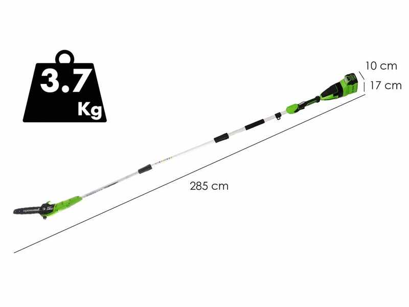 Greenworks GD40PSH - Potatore/Tagliasiepi su asta di prolunga - SENZA BATTERIA E CARICABATTERIA