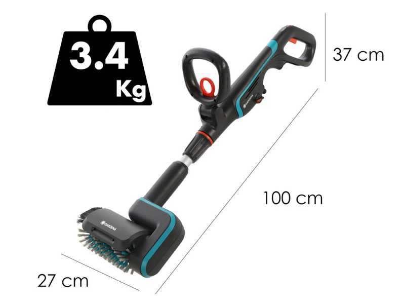 Gardena AquaBrush Patio 03/18V P4A - Lavapavimenti a batteria - con starter kit 18V - 2.5Ah