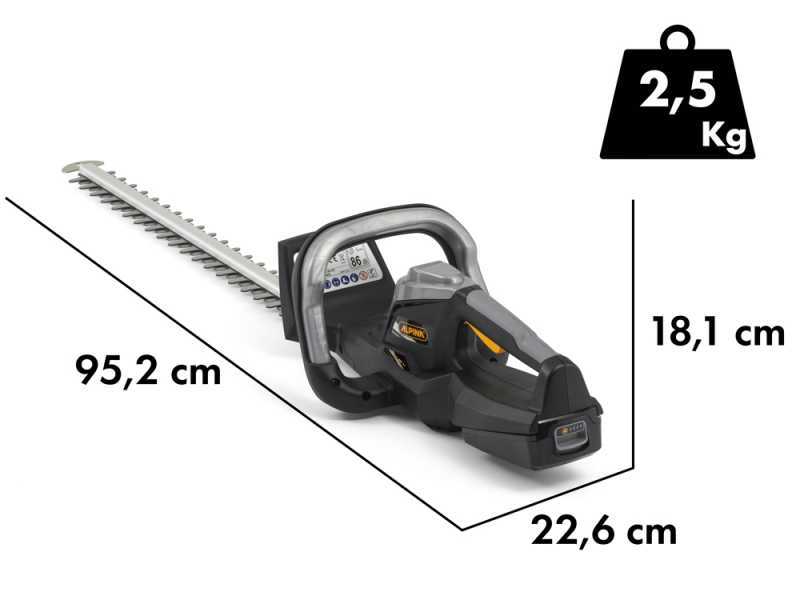 Alpina AH 20 Li Kit - Tagliasiepi a batteria - 20V/2Ah - Lama da 70 cm