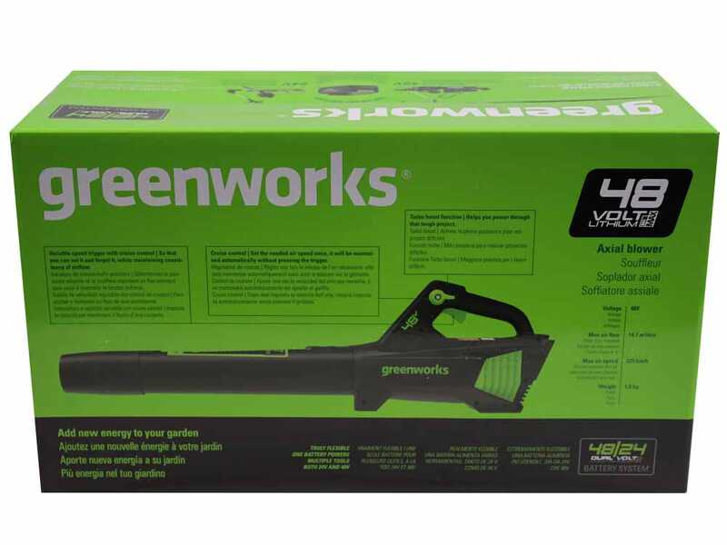 Greenworks GD48AB -  Soffiatore a batteria assiale  - SENZA BATTERIE E CARICABATTERIE