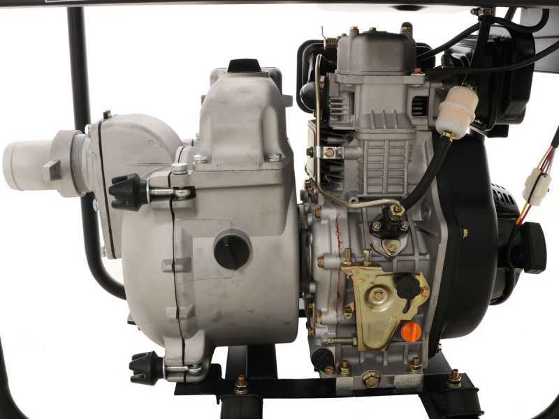 OUTLET - SENZA IMBALLO ORIGINALE - Motopompa diesel BlackStone BD-ST 8000ES per acque nere sporche con raccordi 80 mm - Euro 5