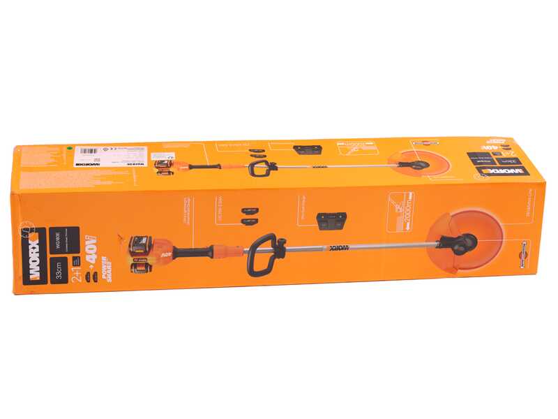 Worx WG183E - Decespugliatore a batteria 40V 2x20/2Ah + in omaggio 2x20/2Ah
