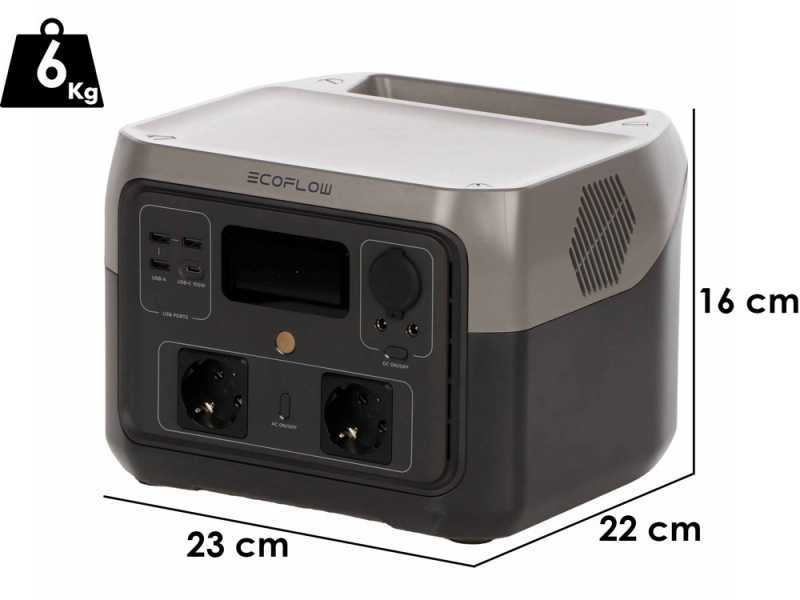 EcoFlow River 2 MAX - Batteria PowerStation Portatile - 500W - 512Wh/25.6V