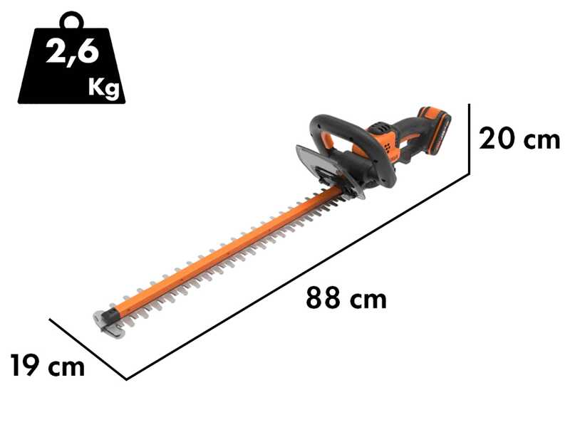 PROMO Worx WG264E - Tagliasiepi a batteria 20V/2Ah - Lama da 56 cm - IN OMAGGIO SECONDA BATTERIA AGGIUNTIVA
